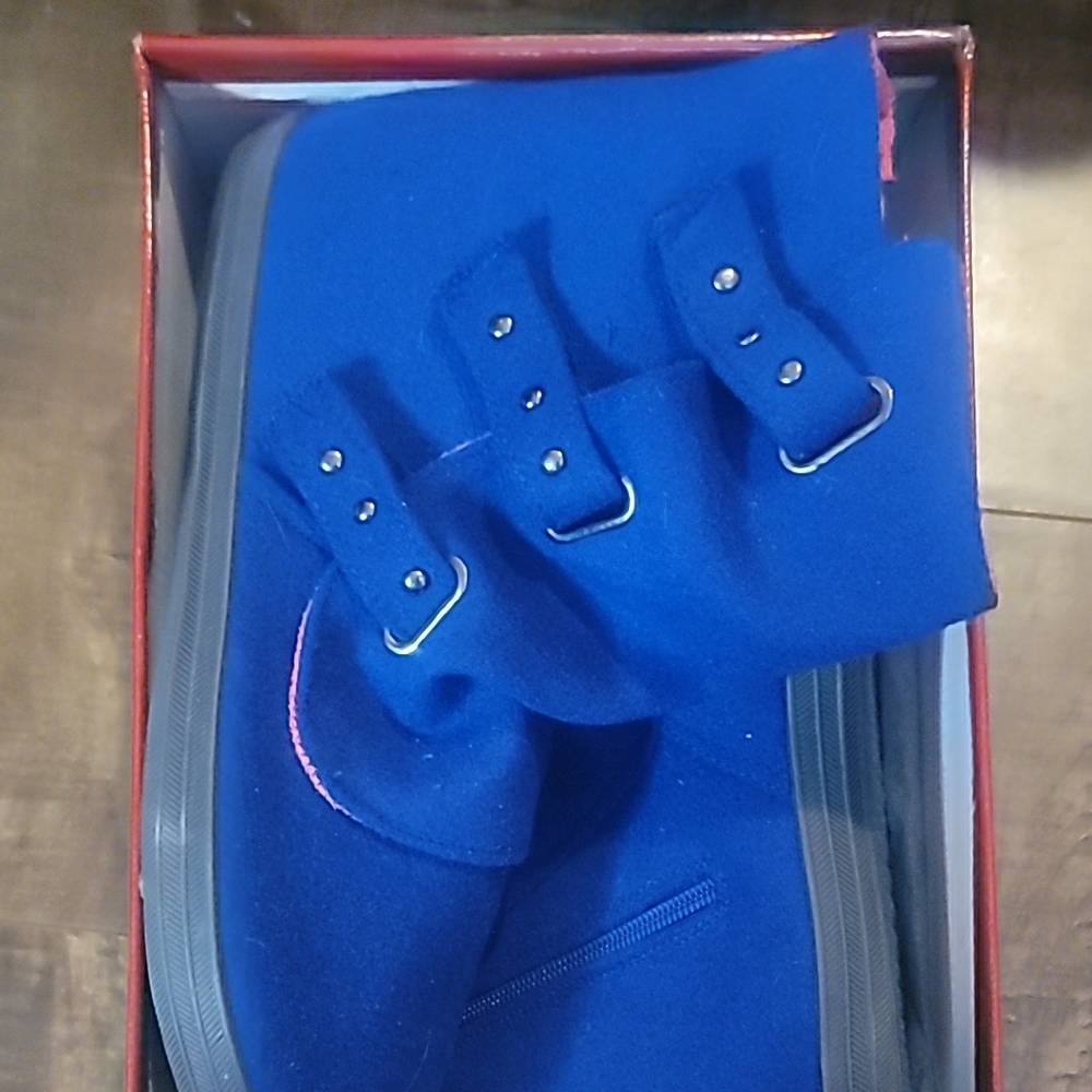 Blue Buckle Ankle Boots